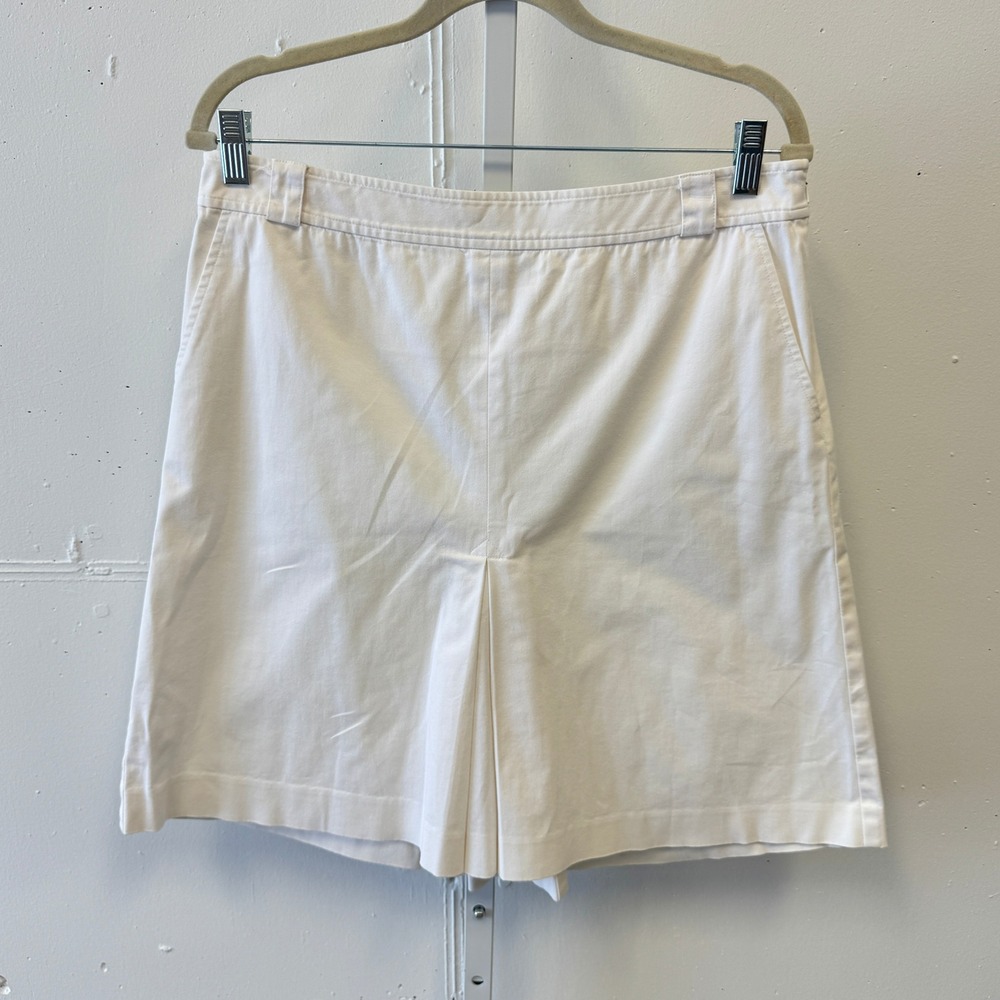Y2K‎ Laundry by Shelli Segal A-line Cotton Knee Length Skirt White Sz 8
